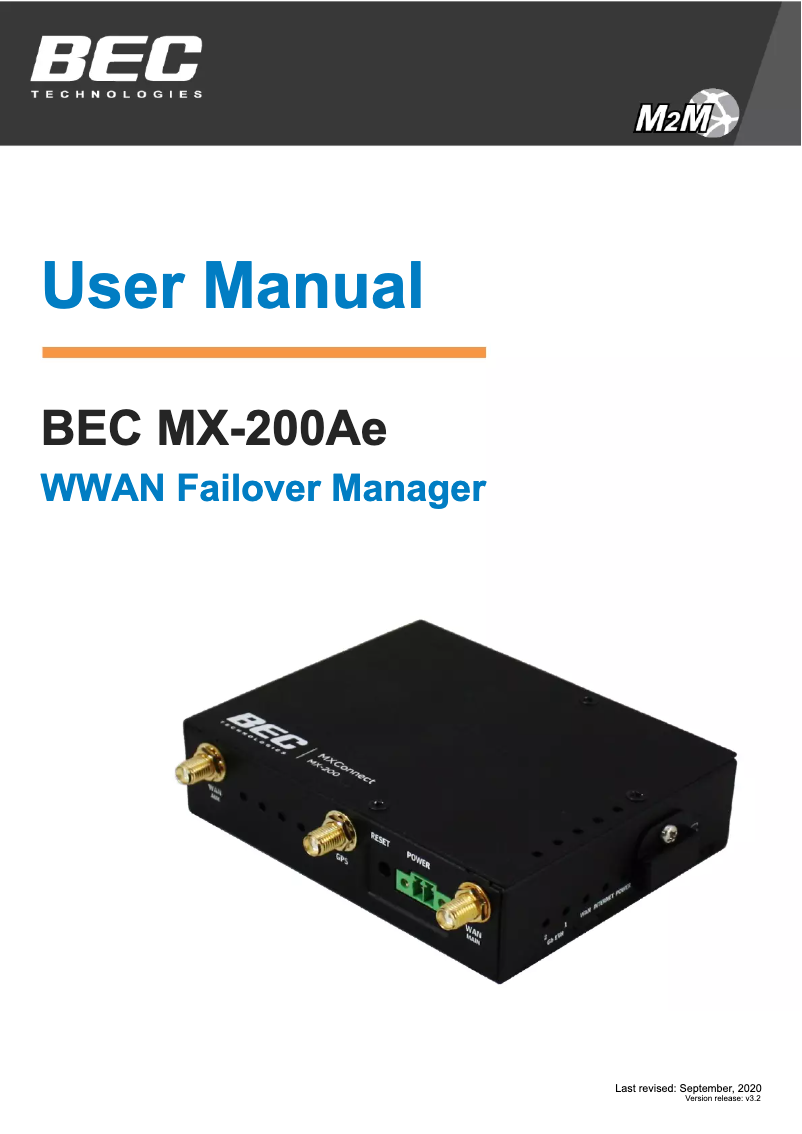Página 1 del manual Manual de usuario BEC Technologies MX-200AE