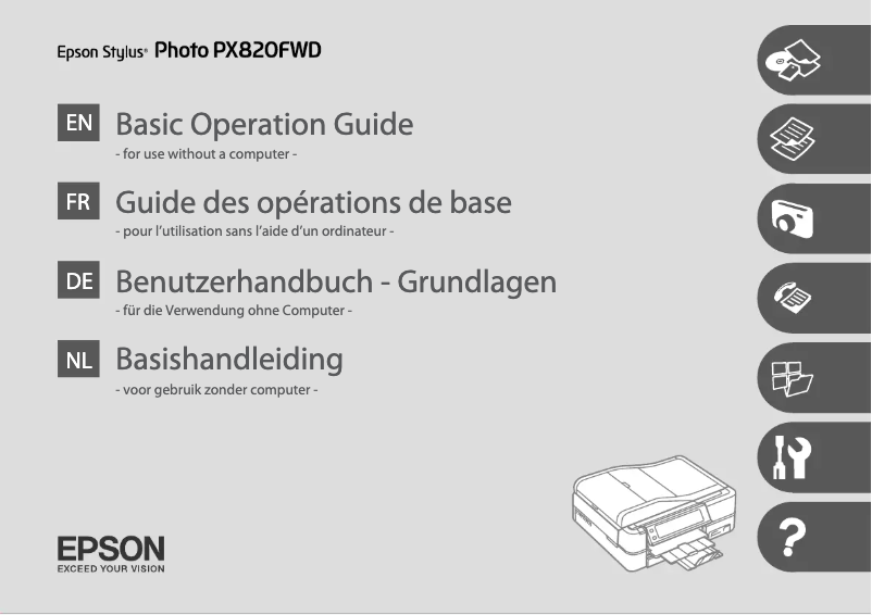 Page 1 de la notice Manuel utilisateur Epson Stylus Photo PX820FWD