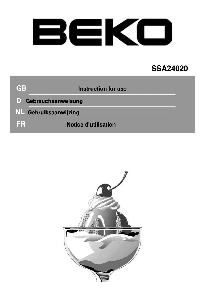 Page n°1 - Manuel utilisateur Beko SSA24020