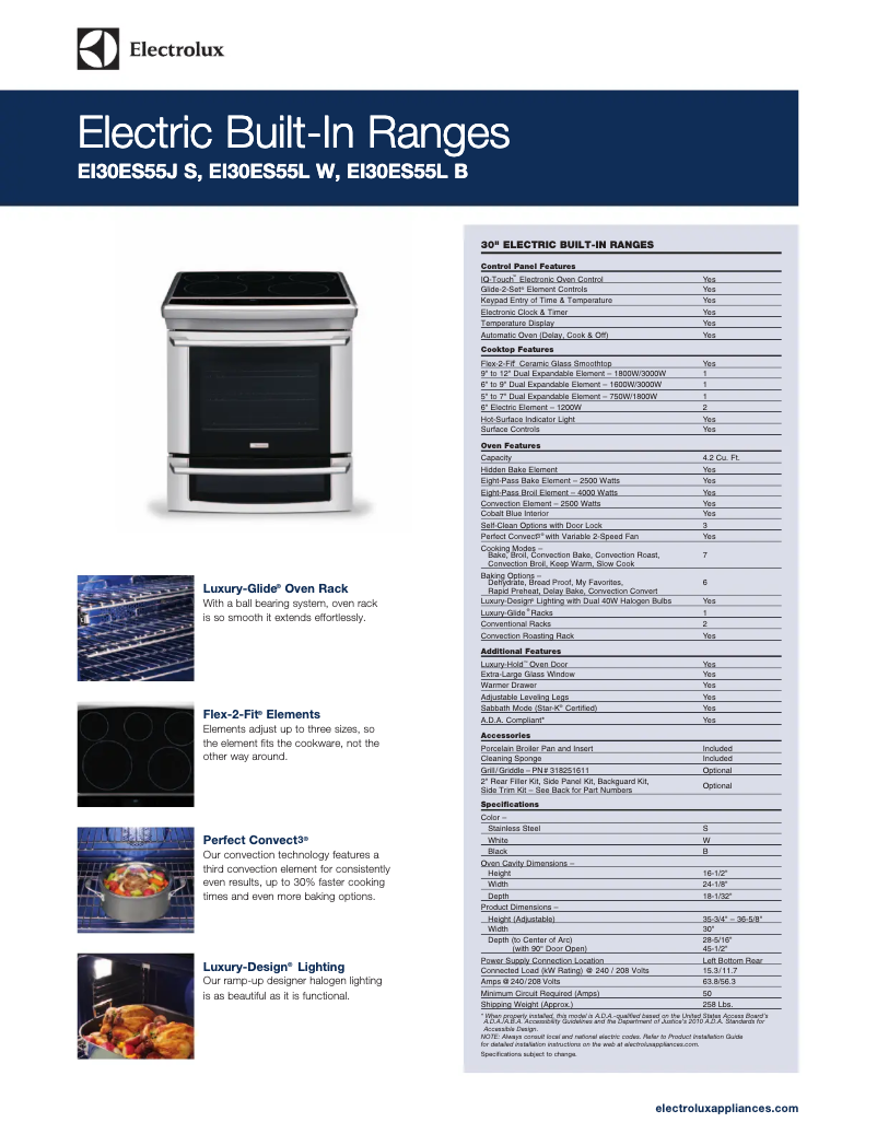 Page n°1 - Fiche technique Electrolux EI30ES55LB