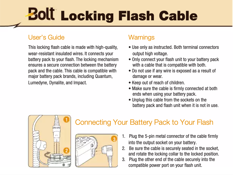 Page 1 de la notice Manuel utilisateur Bolt CZ2