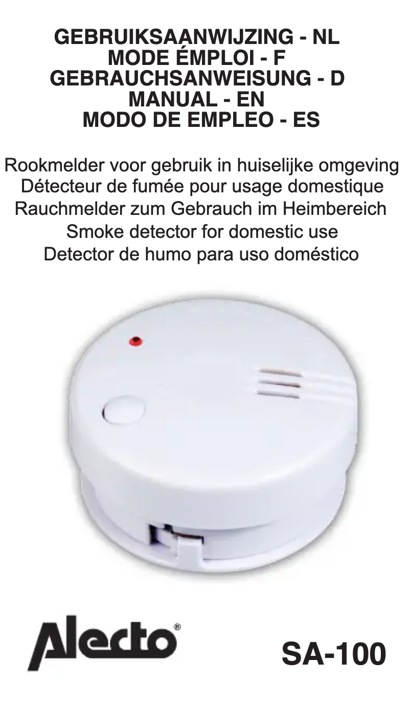 Imagen de la primera página del manual del dispositivo SA-102