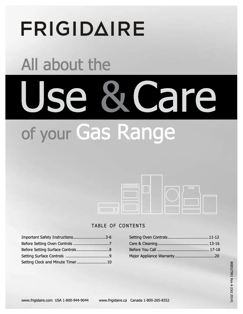 Page n°1 - Manuel utilisateur Frigidaire FFGF3005MW