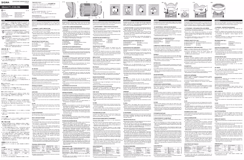 Image de la première page du manuel de l'appareil 35mm F1.2 DG DN