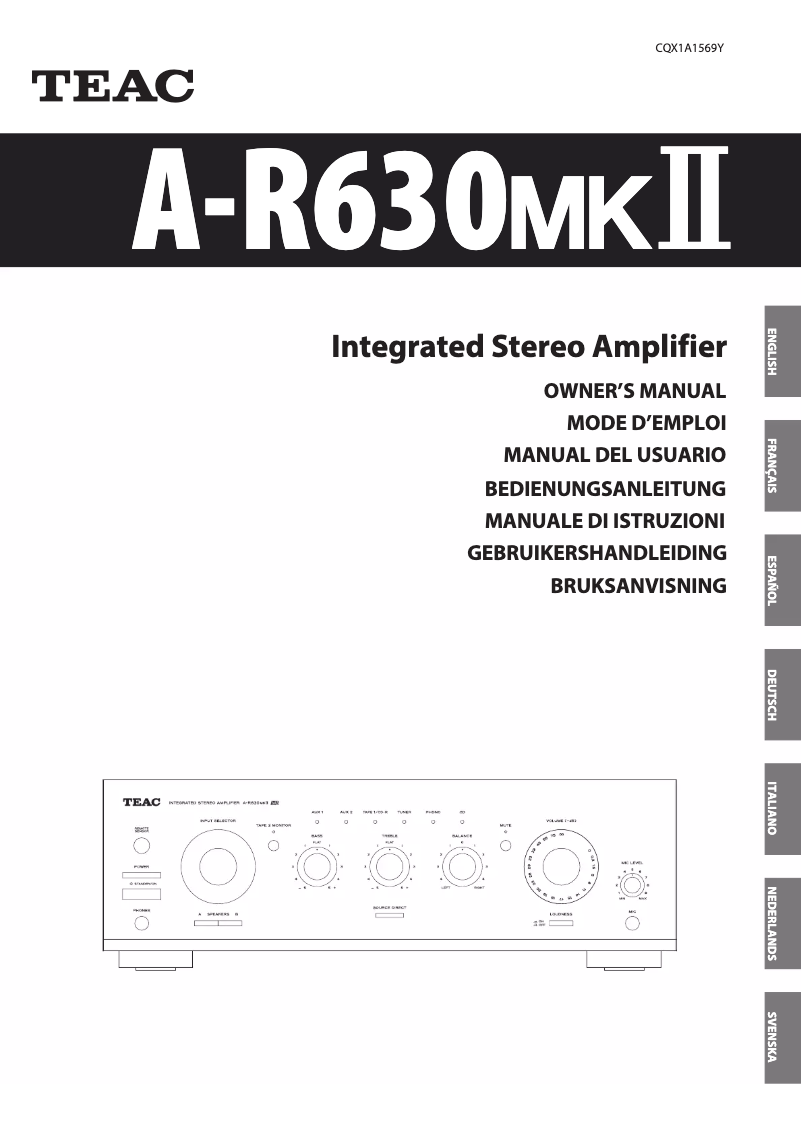 Image de la première page du manuel de l'appareil A-R630MKII