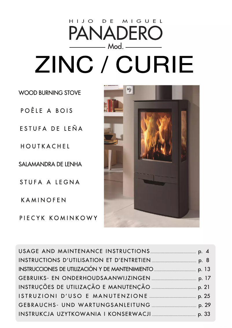 Page n°1 - Manuel utilisateur Panadero Zinc