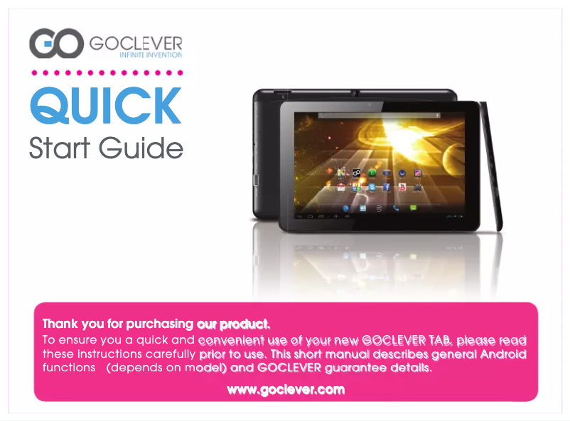 Page 1 de la notice Manuel utilisateur GoClever ARIES 101