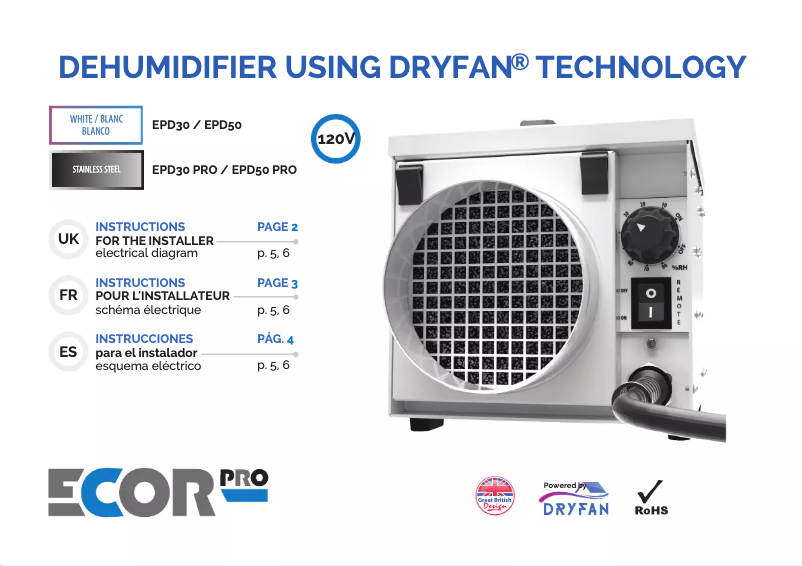 Page 1 de la notice Guide d'installation Ecor Pro EPD50