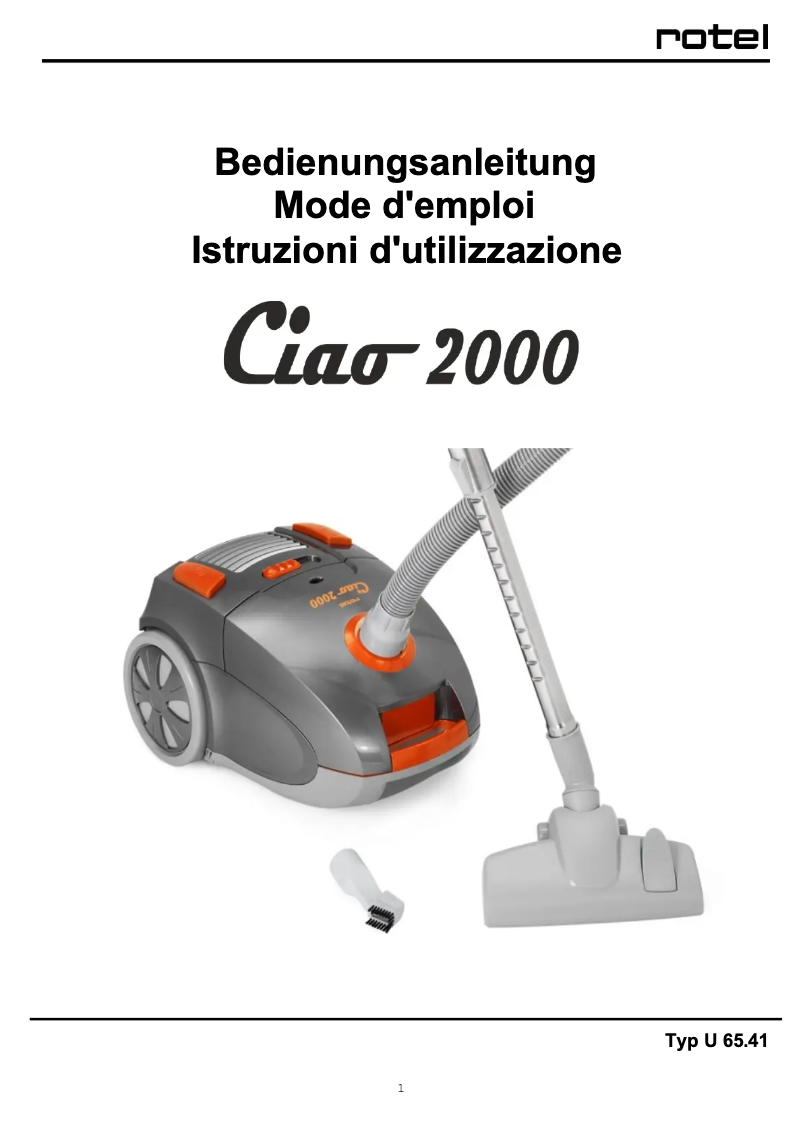 Image de la première page du manuel de l'appareil Ciao 2000