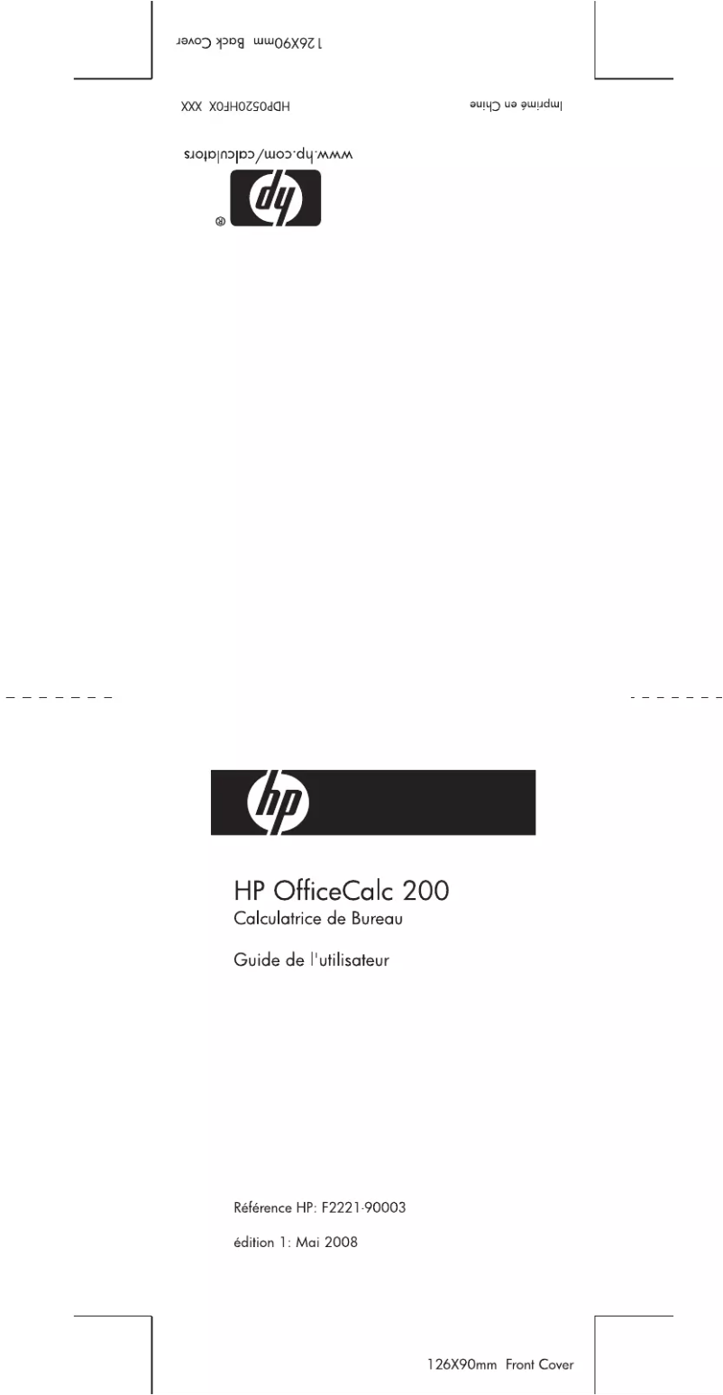Page 1 de la notice Manuel utilisateur HP OfficeCalc 200