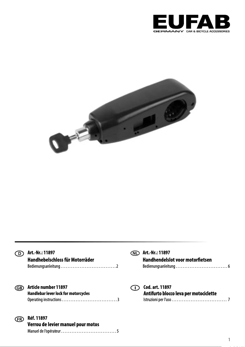 Page 1 de la notice Manuel utilisateur Eufab 11897