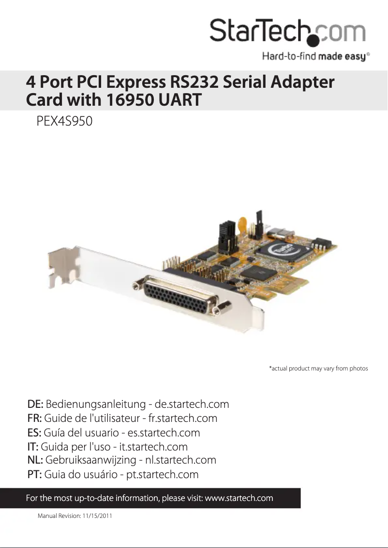 Image de la première page du manuel de l'appareil PEX4S950