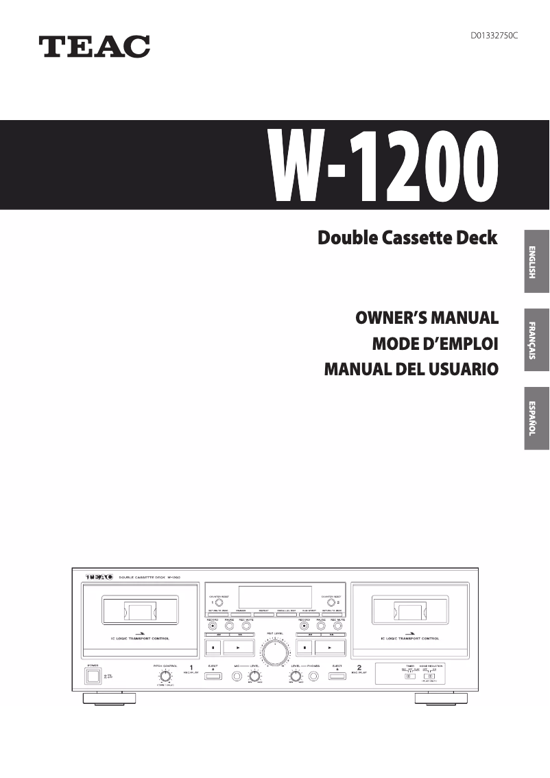 Image de la première page du manuel de l'appareil W-1200