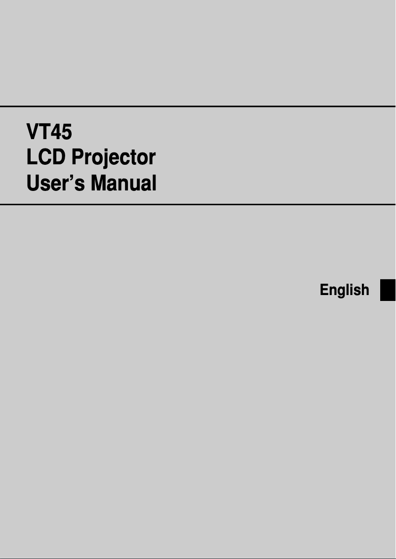 Image de la première page du manuel de l'appareil VT45