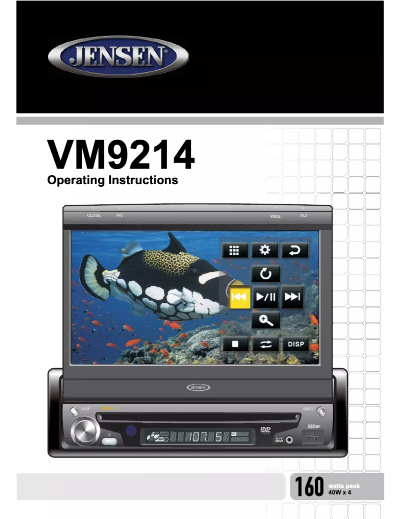 Page n°1 - Manuel utilisateur Jensen VM9214R