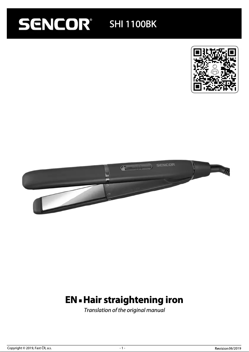 Page n°1 - Manuel utilisateur Sencor SHI 1100BK