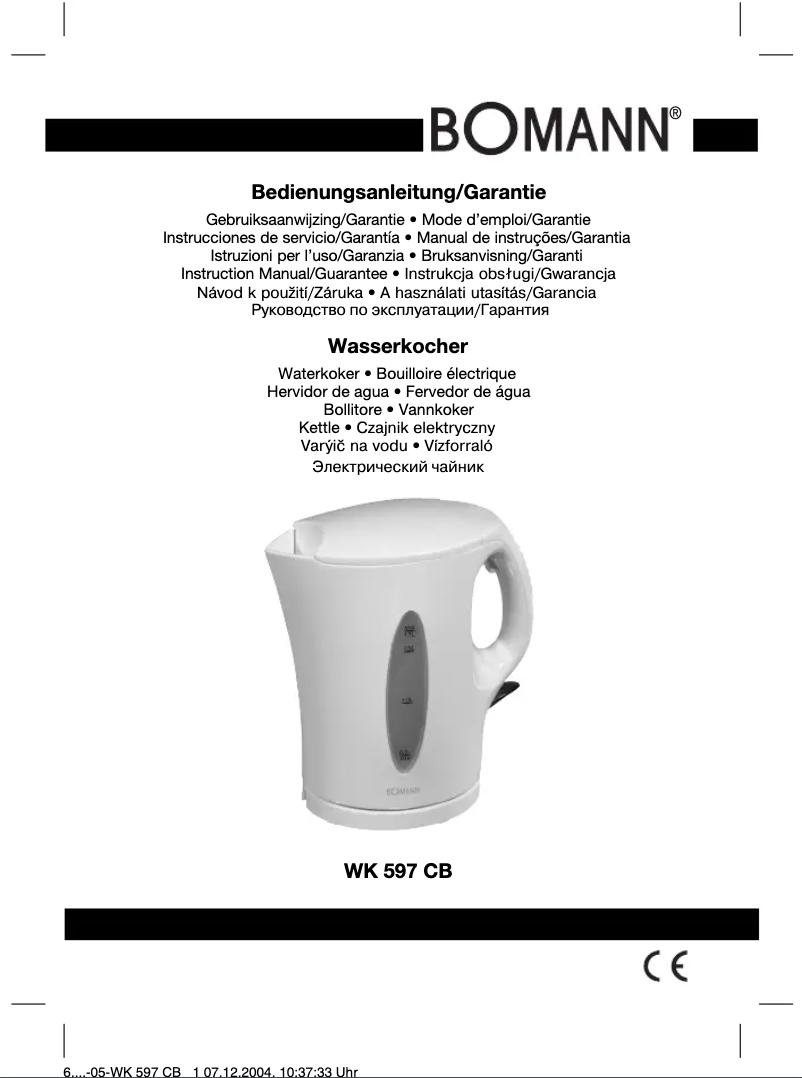 Page 1 de la notice Manuel utilisateur Bomann CB 597