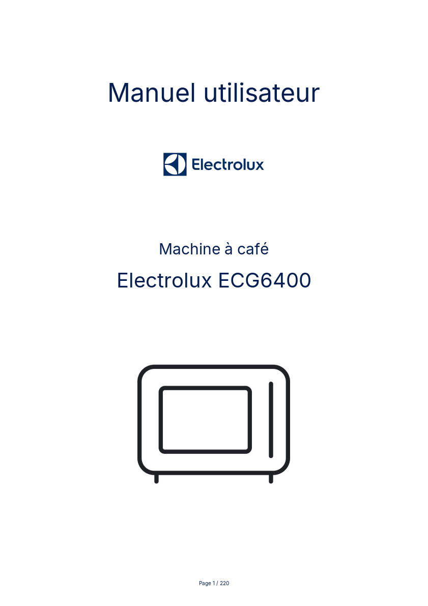 Page n°1 - Manuel utilisateur Electrolux ECG6400