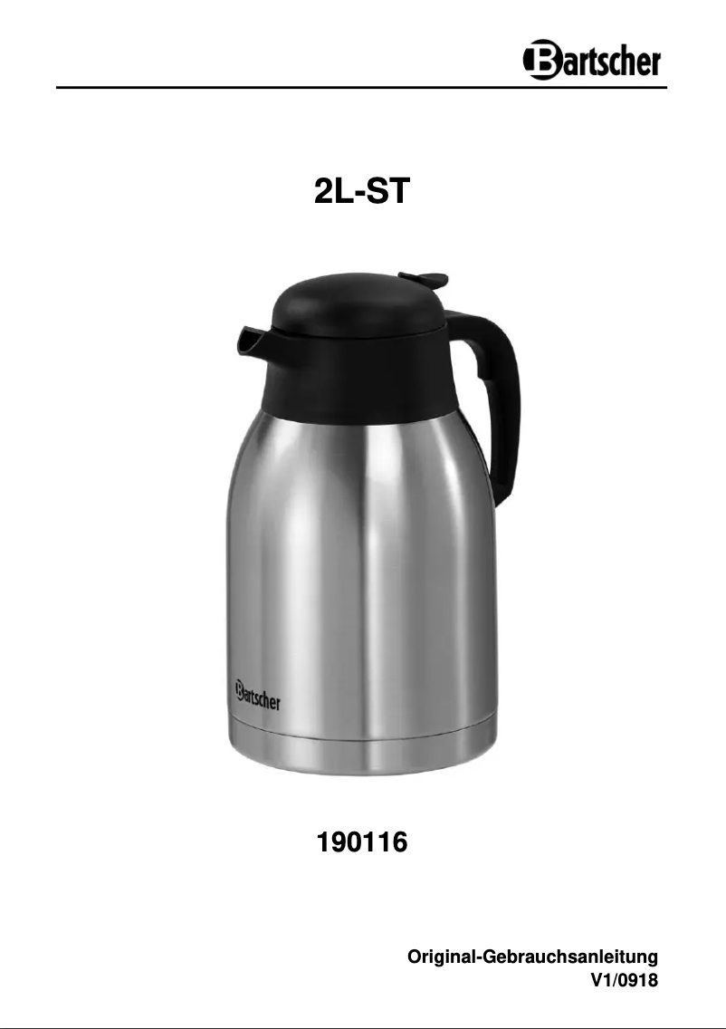 Page 1 de la notice Manuel utilisateur Bartscher 190116