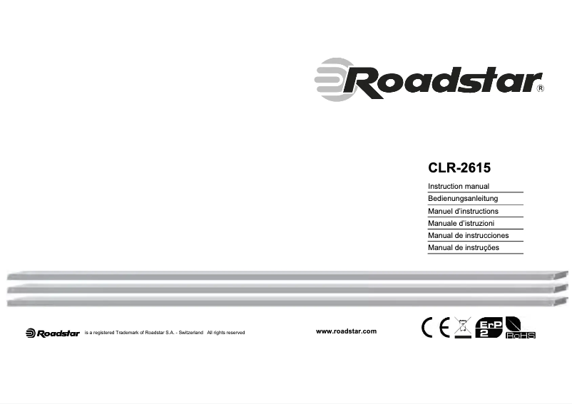 Page 1 de la notice Manuel utilisateur Roadstar CLR-2615 NEW