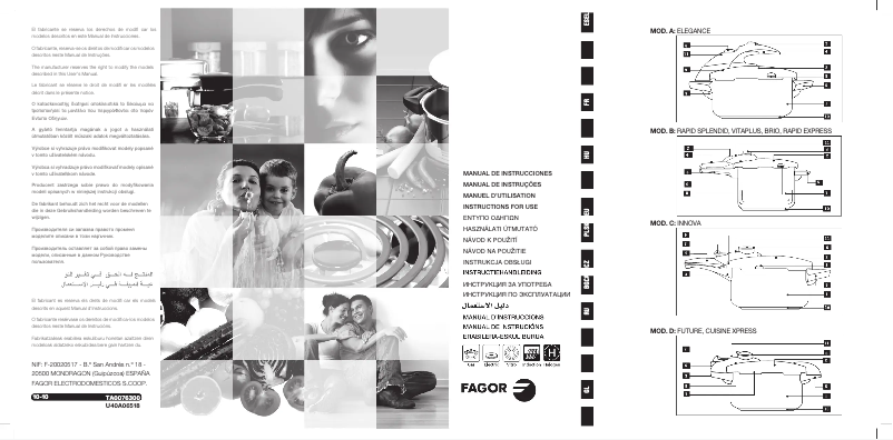 Page 1 de la notice Manuel utilisateur Fagor Future 6