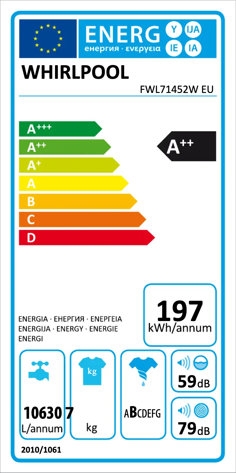Image de la première page du manuel de l'appareil FWL71452W EU