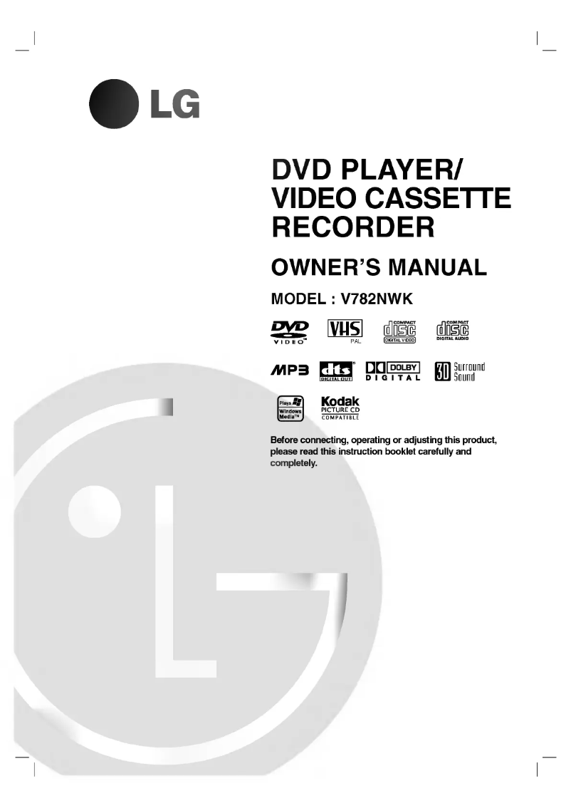 Image de la première page du manuel de l'appareil V782NWK