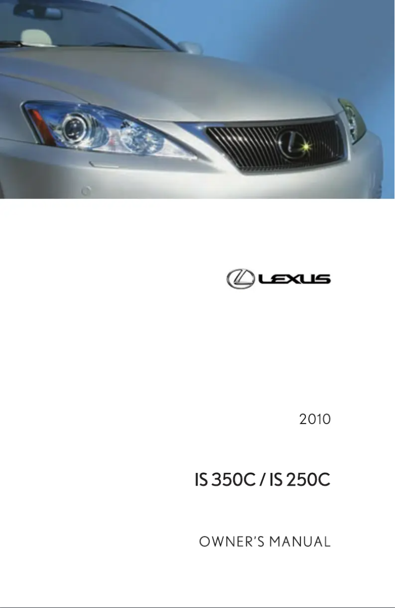 Image de la première page du manuel de l'appareil IS 350 C (2010)