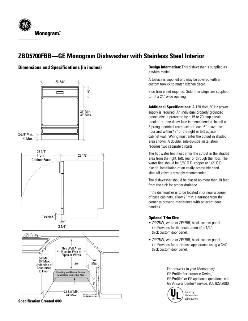 Image de la première page du manuel de l'appareil ZBD5700FBB