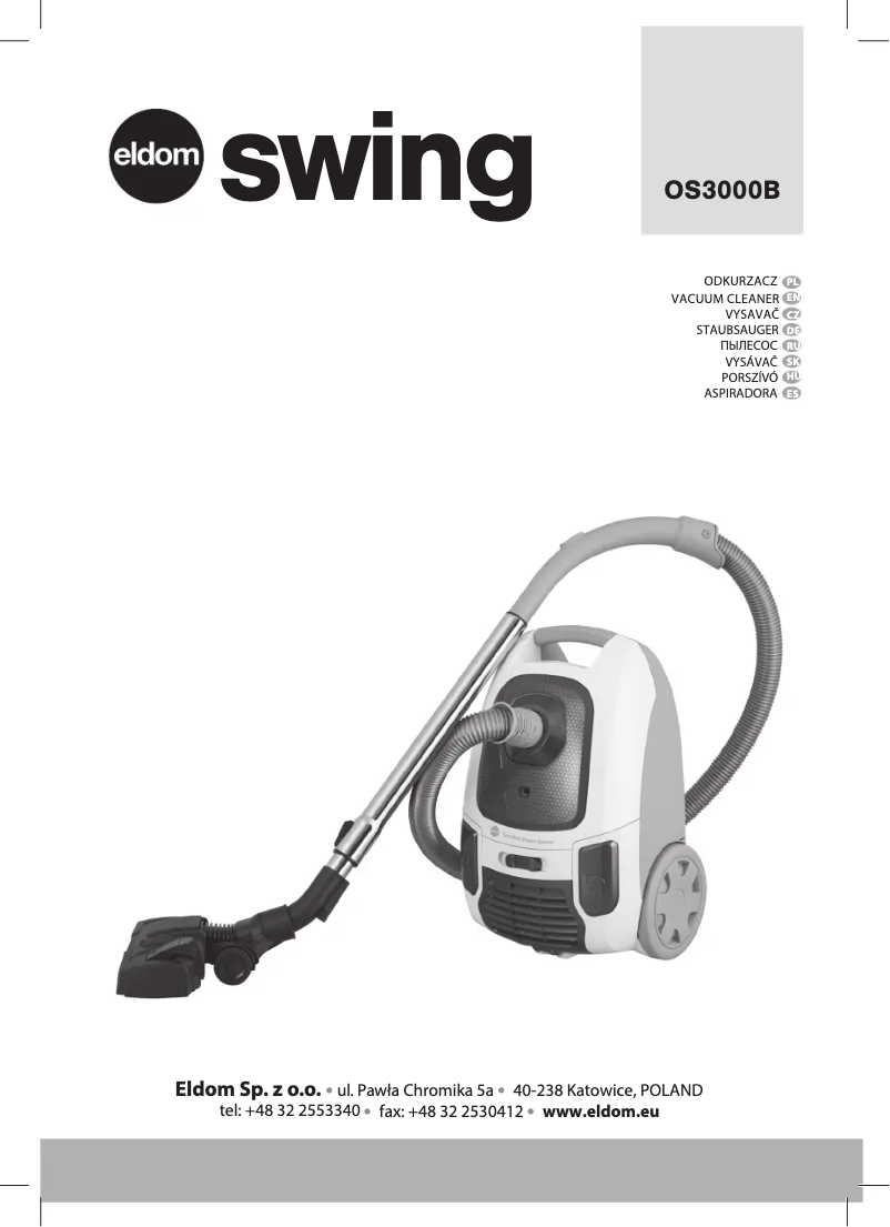 Página 1 del manual Manual de usuario Eldom SWING OS3000B