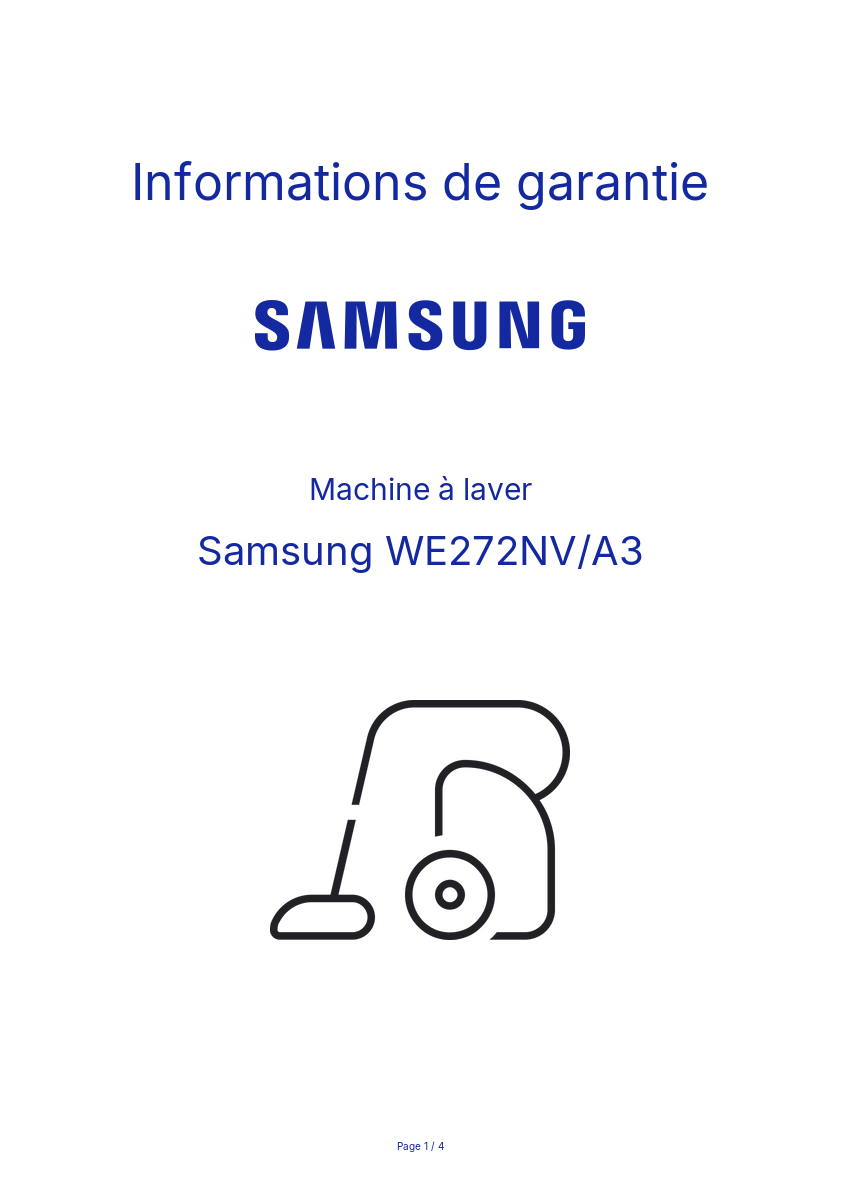 Image de la première page du manuel de l'appareil WE272NV/A3