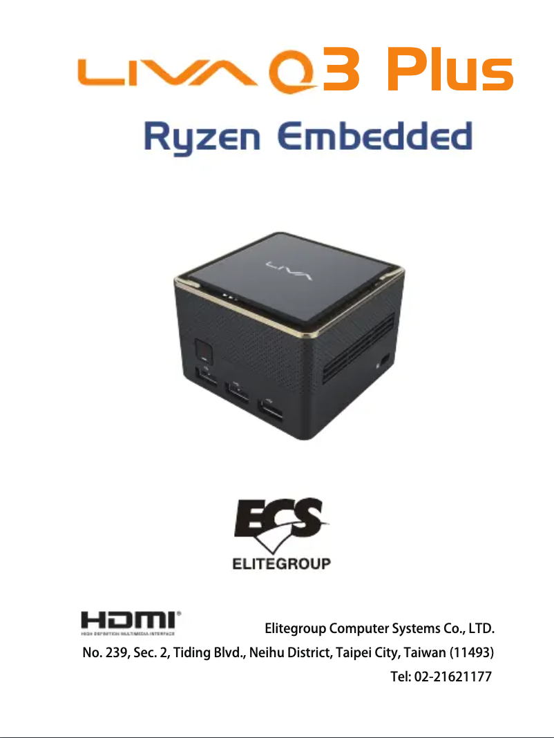 Page 1 de la notice Manuel utilisateur ECS LIVA Q3 Plus