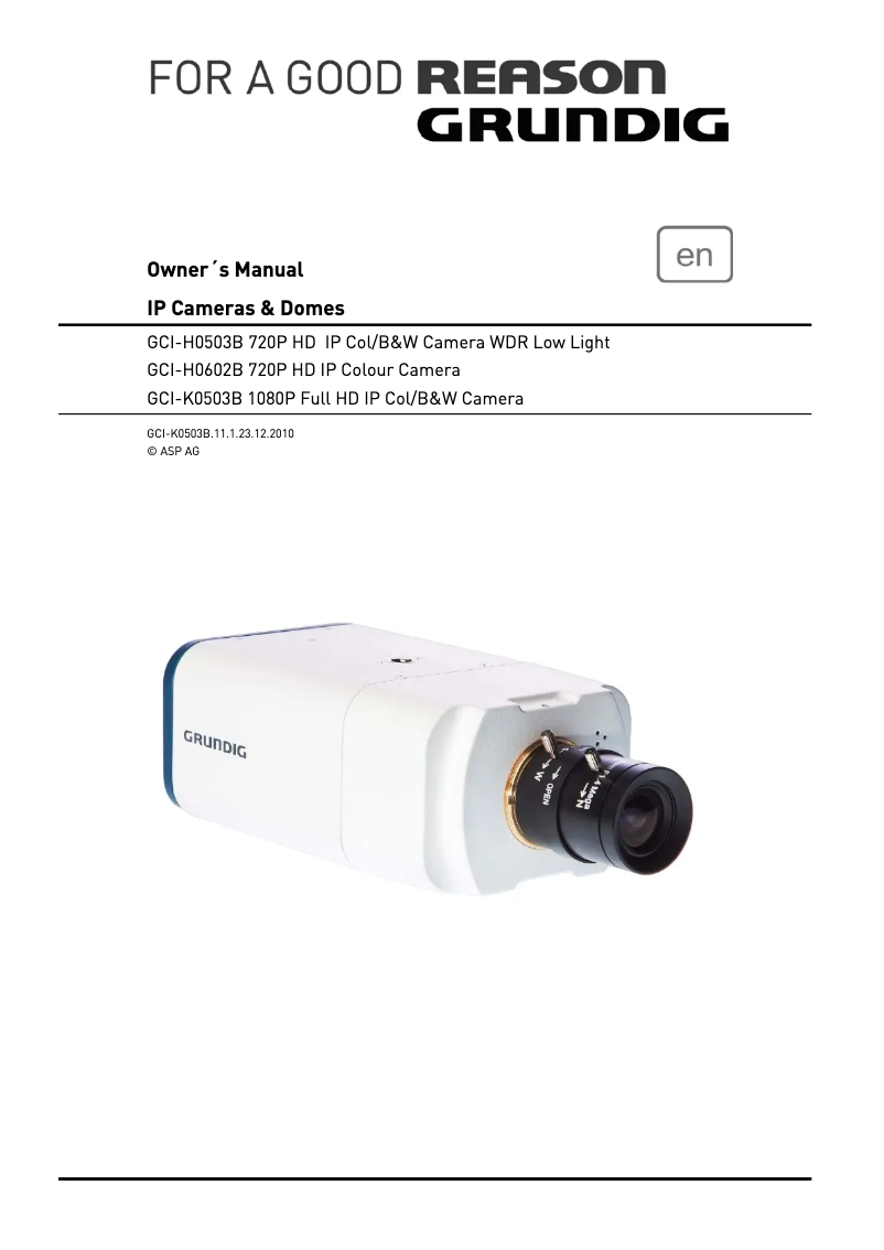 Page n°1 - Manuel utilisateur Grundig GCI-K0503B