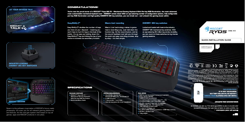 Página 1 del manual Manual de usuario Roccat Ryos MK FX