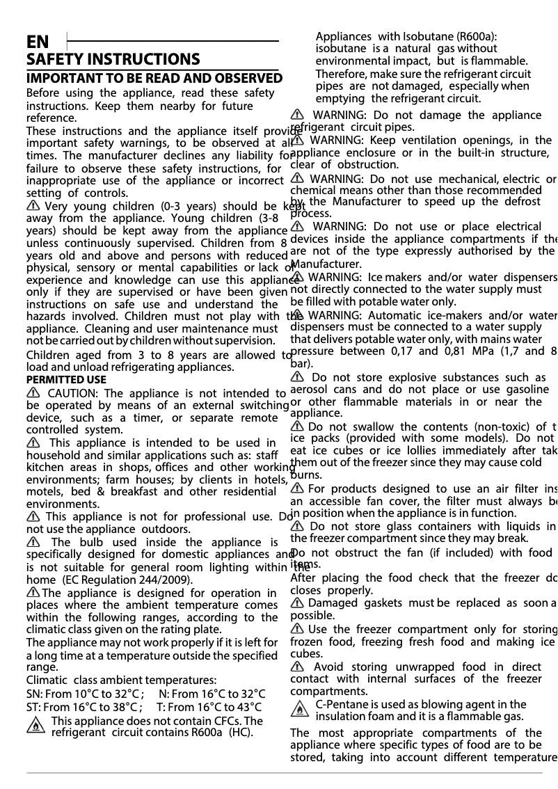 Page n°1 - Instructions de sécurité Privileg PFVN 84 A+++ Edition50