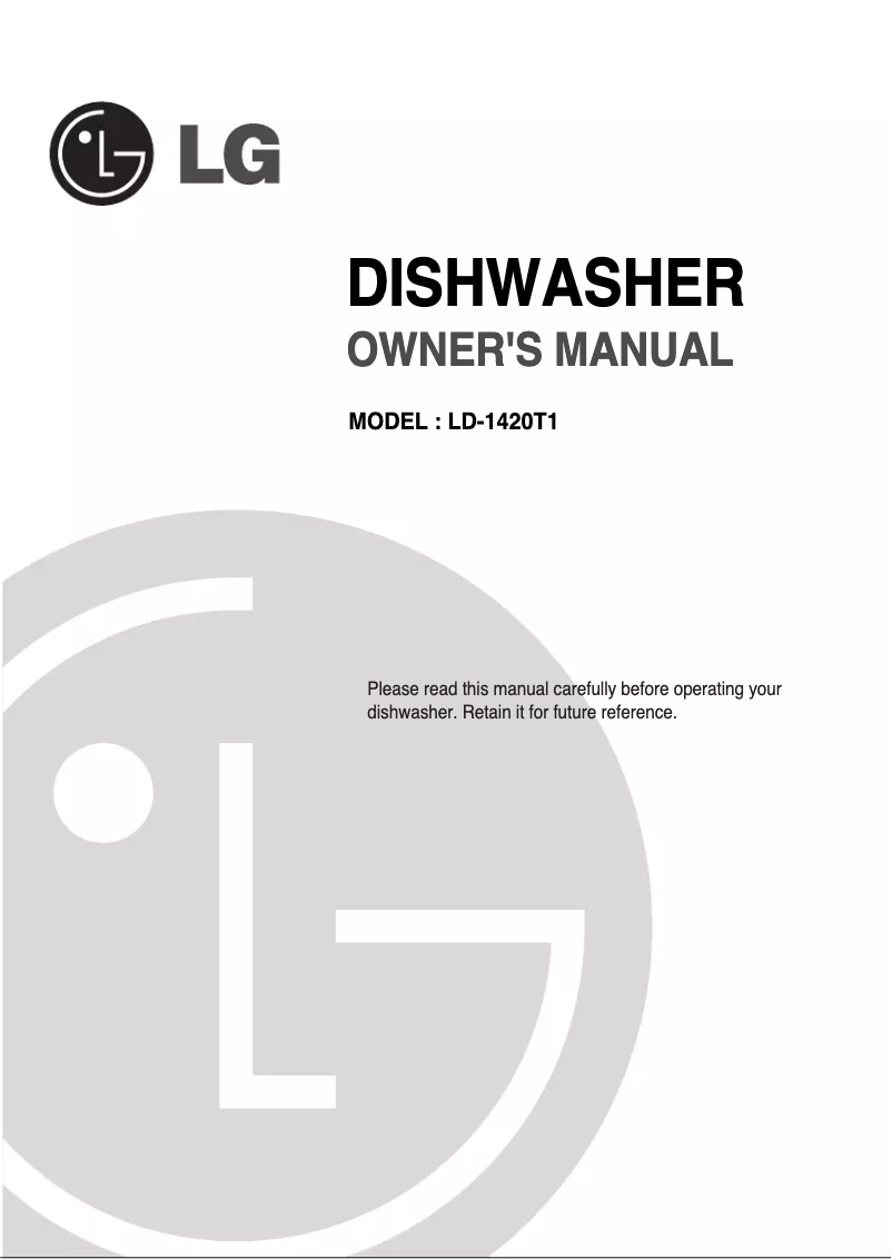 Page 1 de la notice Manuel utilisateur LG LD-1420T1