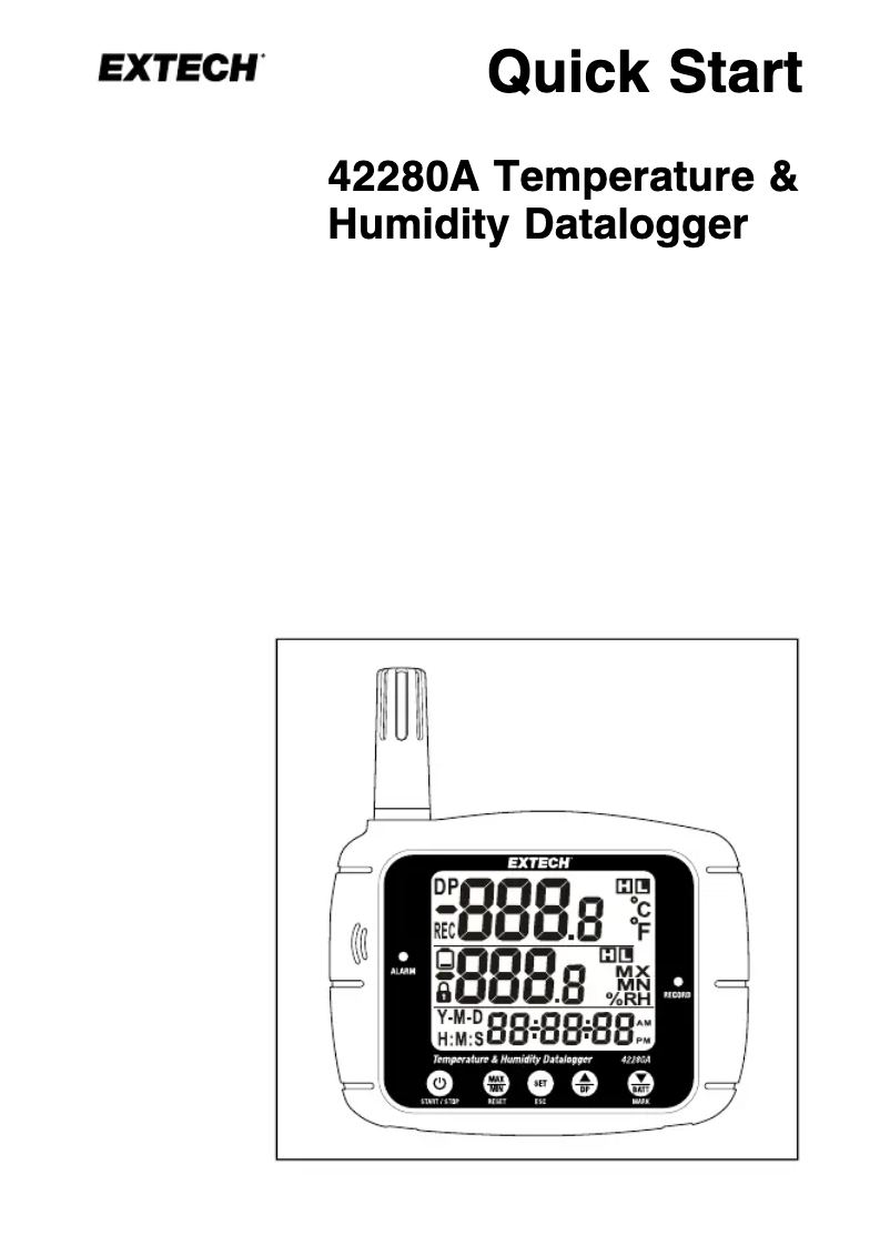 Page 1 de la notice Guide de démarrage rapide Extech 42280A