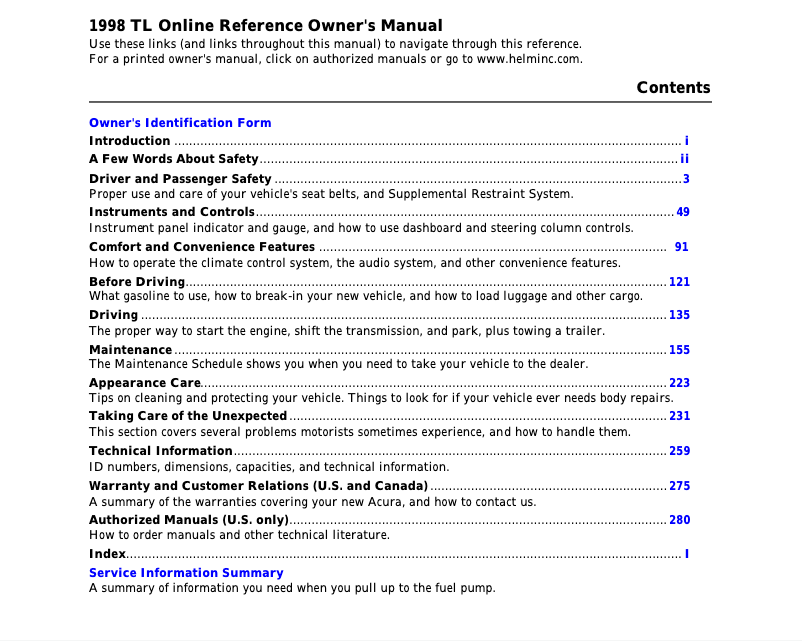 Image de la première page du manuel de l'appareil TL (1998)