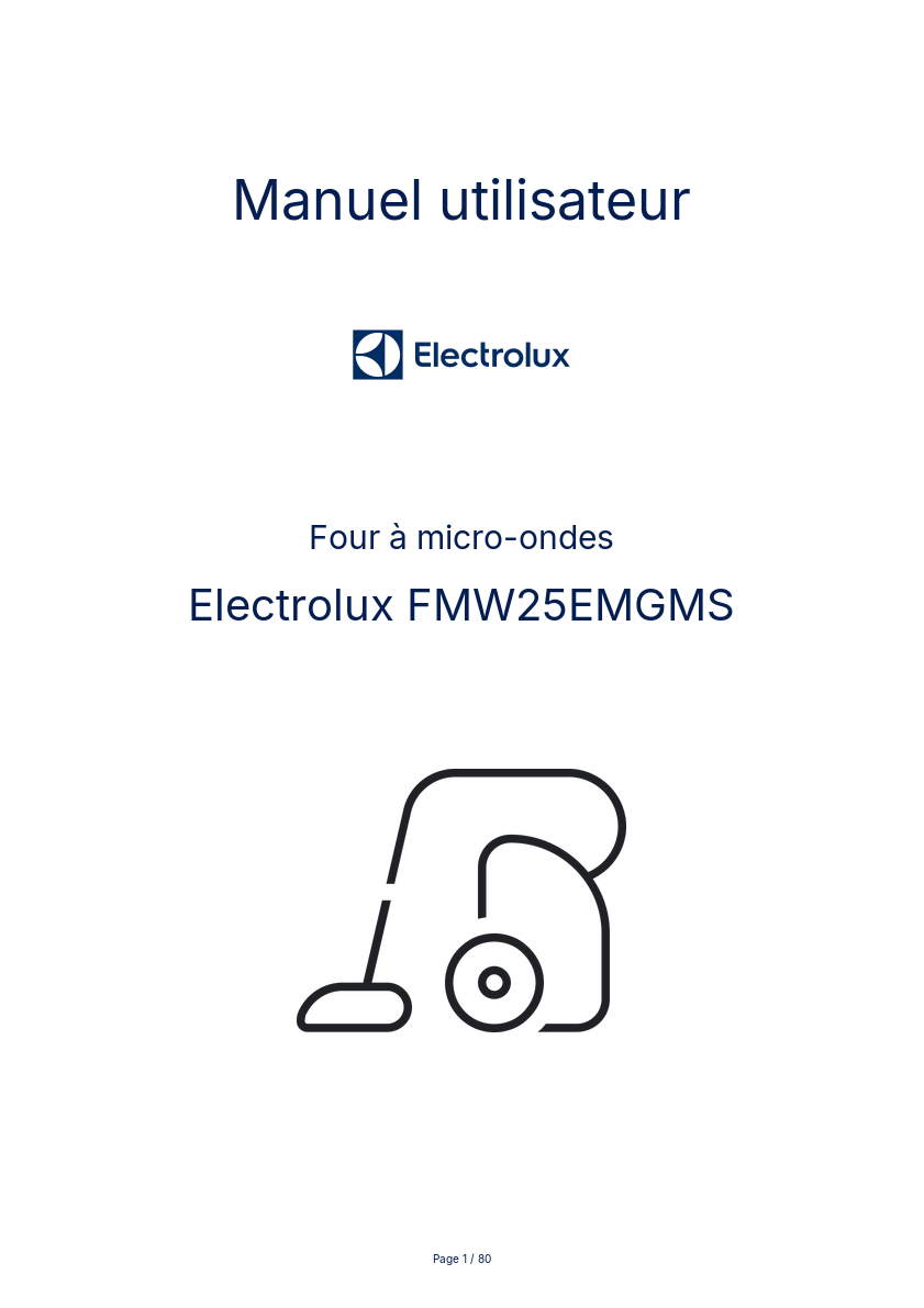 Page n°1 - Manuel utilisateur Electrolux FMW25EMGMS