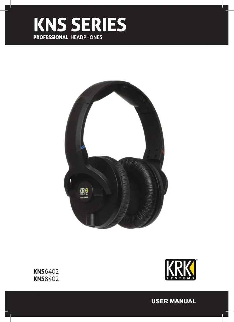 Page n°1 - Manuel utilisateur KRK KNS 8402