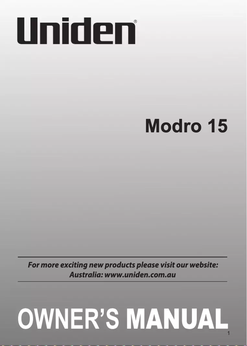 Image de la première page du manuel de l'appareil Modro 15