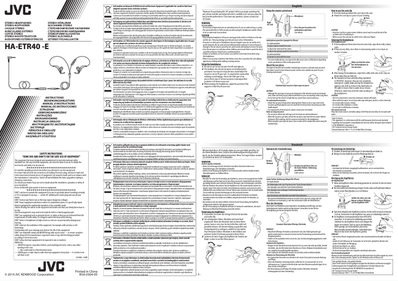 Página 1 del manual Manual de usuario JVC HA-ETR40-E