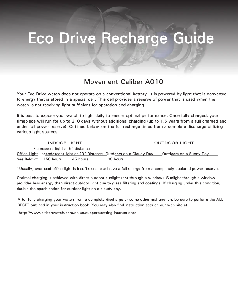 Page 1 de la notice Manuel utilisateur Citizen CAL A010