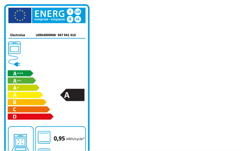 Page n°1 - Label énergétique Electrolux LKR64000NW