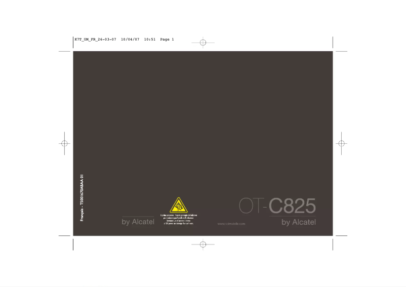 Page n°1 - Manuel utilisateur Alcatel One Touch C825