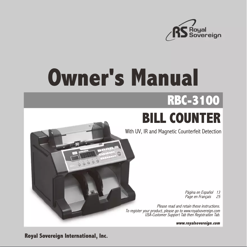 Image de la première page du manuel de l'appareil RBC-3100