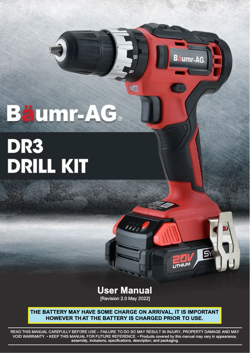 Page 1 de la notice Manuel utilisateur Baumr-AG DR3