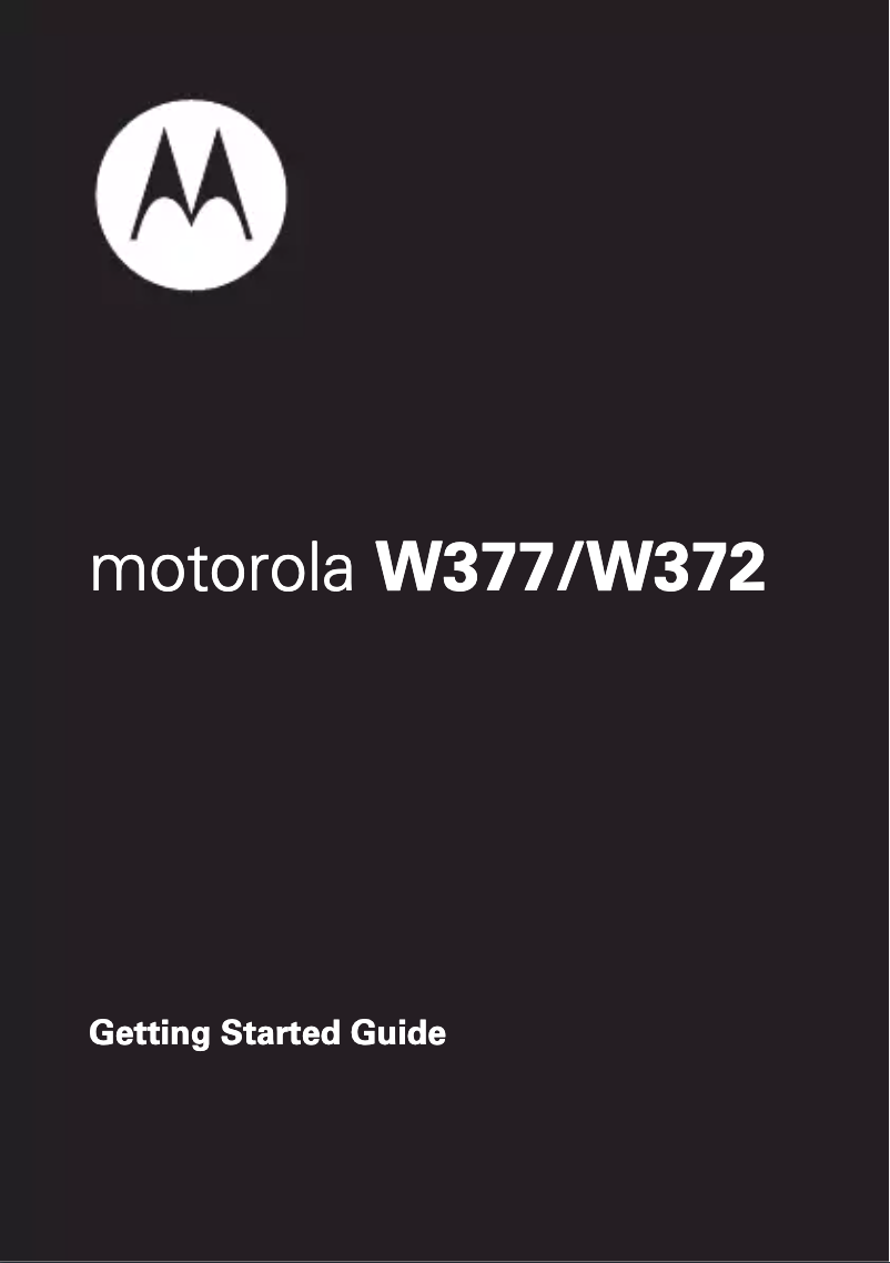Page 1 de la notice Manuel utilisateur Motorola W377