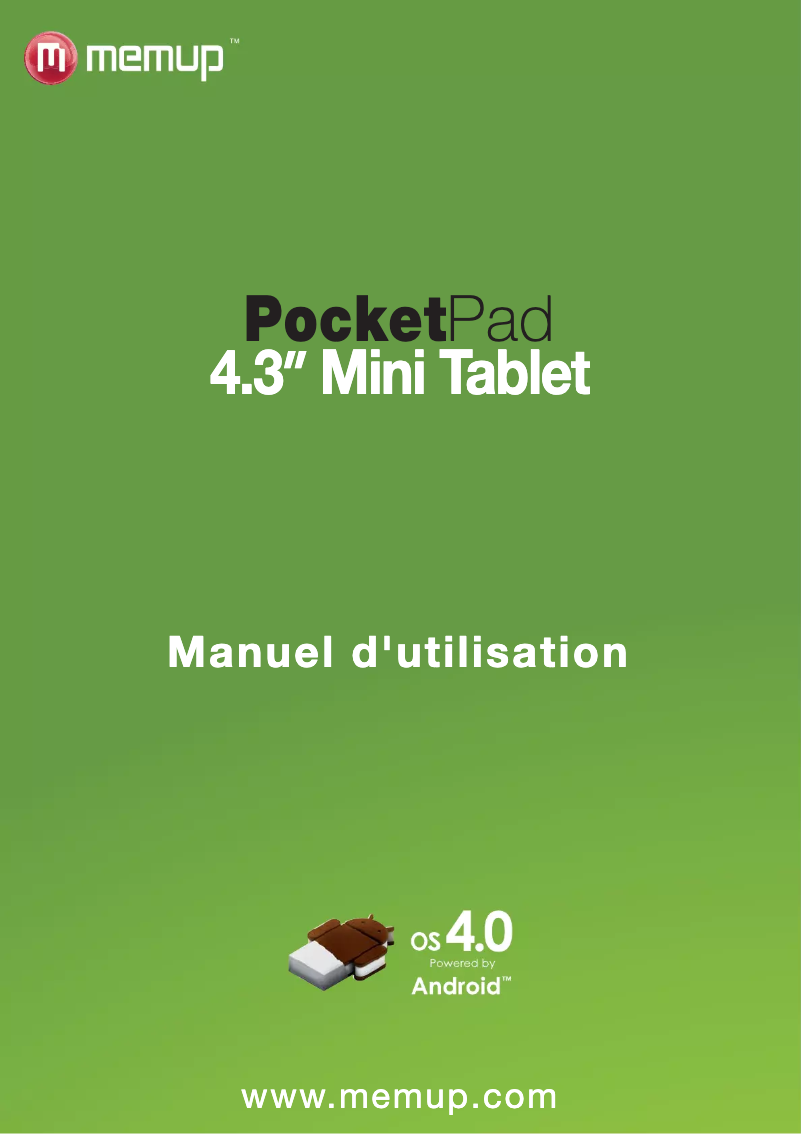 Image de la première page du manuel de l'appareil PocketPad 4.3 Mini Tablet