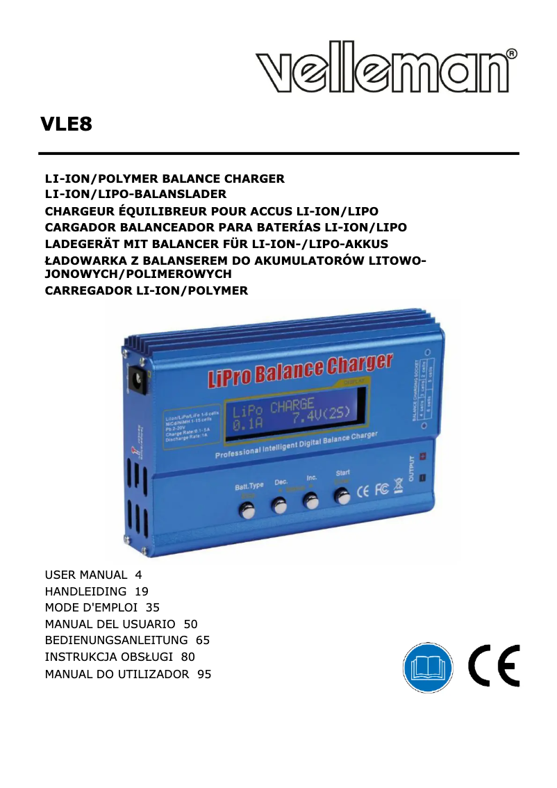 Page 1 de la notice Manuel utilisateur Velleman VLE8